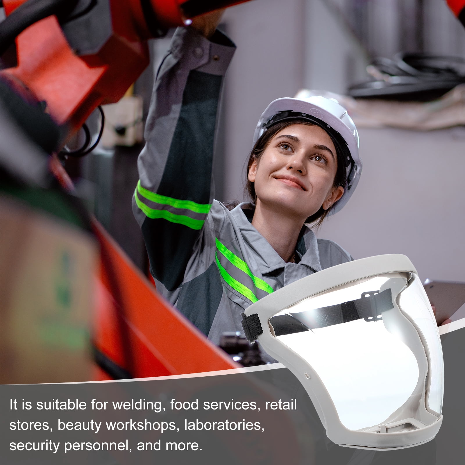 Uxcell Full Safety Face Shields, Anti Fogging Full Safety Face Protection Face Shield Grey