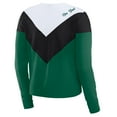 thumbnail image 3 of Women's WEAR by Erin Andrews Green/Black New York Jets Plus Size Chevron Tri-Blend Long Sleeve T-Shirt, 3 of 5