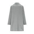 thumbnail image 3 of Trench Coat Women Double Wool Blend Overcoat with Notch Lapel Design Lined Peacoat Womens Coat (Grey M), 3 of 6