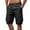 AJ10_Black, variant on Cargo Shorts for Men - Lightweight Elastic Waist Knee Length Bermuda Shorts with Pockets Summer Fishing Short Khaki 2XL