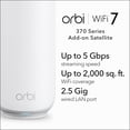 thumbnail image 2 of Satélite de red en malla NETGEAR Orbi 370 Serie RBE370, 2 of 7