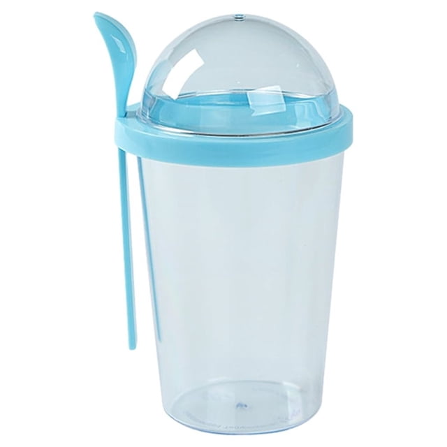 Billuyoard Taza de ensalada portátil con tapa de rosca y cuchara - Yogur de desayuno sin BPA no tóxico On Go Sin fugas Mostrada Cielo azul 500ml