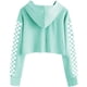 thumbnail image 2 of Tops cortos para niños Sudaderas con capucha para niñas Sudaderas de moda de manga larga a cuadros lindos, 2 of 4