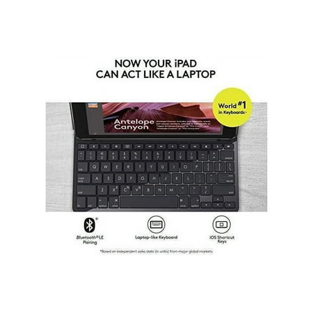 Logitech - Slim Folio Keyboard Folio for Apple iPad (5th & 6th Gen) - Black