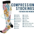 thumbnail image 4 of Coolnut Mixed Flowers Print Compression Socks for Women&Men Circulation-Best Support for Nurses,Running,Athletic-1 Packs, 4 of 7