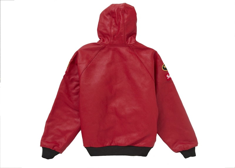 Supreme Men's Vanson Leathers Hooded Work Jacket Red, from StockX