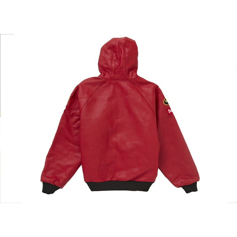Supreme Men's Vanson Leathers Hooded Work Jacket Red, from StockX
