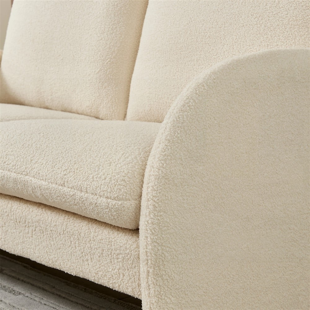 Modern Sherpa Fabric Loveseat - 59" for Living Room