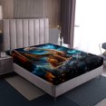 thumbnail image 5 of Erosebridal 3D Dragon Fitted Sheet Full,Blue Moon Nebula Galaxy Bedding Set Trippy Room Decor,Gothic Dragon Bed Sheets Animal Bed Set, 5 of 5