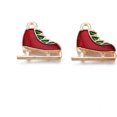 thumbnail image 2 of Christmas Alloy Enamel Pendants Cadmium Free & Lead Free Light golden Skating Shoes Dark Red 14x15x3mm Hole: 1.5mm Alloy+Enamel, 2 of 3