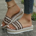 thumbnail image 5 of WIZUTIZ Shower Sandals Women Walking Comfort Athletic House Shoes for Women Summer BOHO Jeweled Shiny Shower Shoes Platform Heels Sandals Knitted BOHO Beach Slide Sandals Indoor Sandals Gifts for Her, 5 of 6