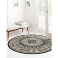 thumbnail image 3 of Rugs.com Rabia Collection Rug – 7' 10 Round Navy Blue Low Rug Perfect For Kitchens, Dining Rooms, 3 of 9
