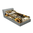 thumbnail image 2 of Ambesonne Leopard Fitted Sheet & Pillow Sham Set, Farmhouse Sunflowers Rustic, Twin, Earth Yellow and Caramel, 2 of 2