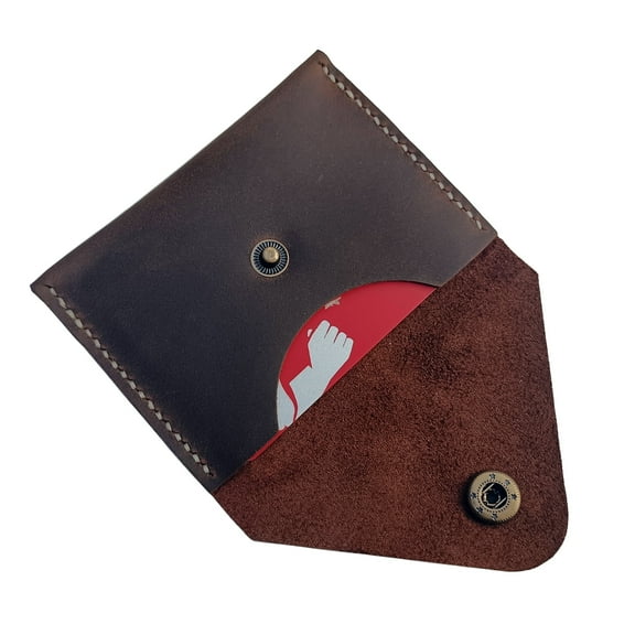 Handmade Credit Card Holder Slim Wallet Leather Front Pocket Wallet Men Women Leather Business Card Holder Sleeve (Coffee)