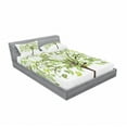 thumbnail image 3 of Ambesonne Nature Fitted Sheet & Pillow Sham Set, Summer Tree Blossoms, Twin, Green Brown White, 3 of 3