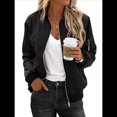 thumbnail image 3 of Chaqueta Informal para Mujer, Cortavientos con Cremallera y Bolsillos Negro S, 3 of 9