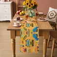 thumbnail image 2 of Orange Cartoon Truck Table Runner 90 Inches, Cute Engineering Vehicle Bed Runner Dresser Scarves Tabletop for Indoor Outdoor Parties/Ceremony/Banquet, 13" x 90", 2 of 9