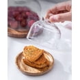 thumbnail image 3 of Glass Dessert Dome with Wood Base,Mini Cake Stand,Cake Plate Wooden Plates with Dome,Fruit Display Server Tray for Kitchen,Wedding,Appetizer Dessert and Cheese Serving Stand (Round-3.25"), 3 of 4
