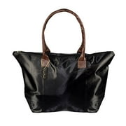 Peach Couture Womens Beach Fashion Large Travel Tote Handbag Shoulder Bag Purse Solid Black