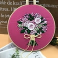 thumbnail image 2 of Amdohai Embroidery Kit for Beginners Cross Stitch Kits Include European Embroidery Special Clothe with Floral Pattern Embroidery Hoop Threads And Needles, 2 of 8