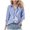 a-Blue1911, variant on Womens Street Style Striped Button Down Blouse Casual Three Quarter Sleeve Turn Down Collar Shirt With Bust Pocket For Daily Wear Purple XXL