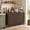 Black Walnut, variant on 59.8 Inch Sideboard Buffet Cabinet with Drawer, Oval Curved Walnut Storage Cabinet for Dining Room Living Room Entryway Coffee Bar, Wood Color