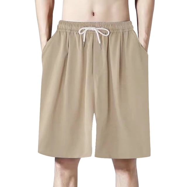 Pantalones cortos deportivos para hombre con bolsillos profundos - Cintura elástica con cordón, poliéster y spandex - Para correr/baloncesto/gimnasio - Corte holgado - L-XXXXXL