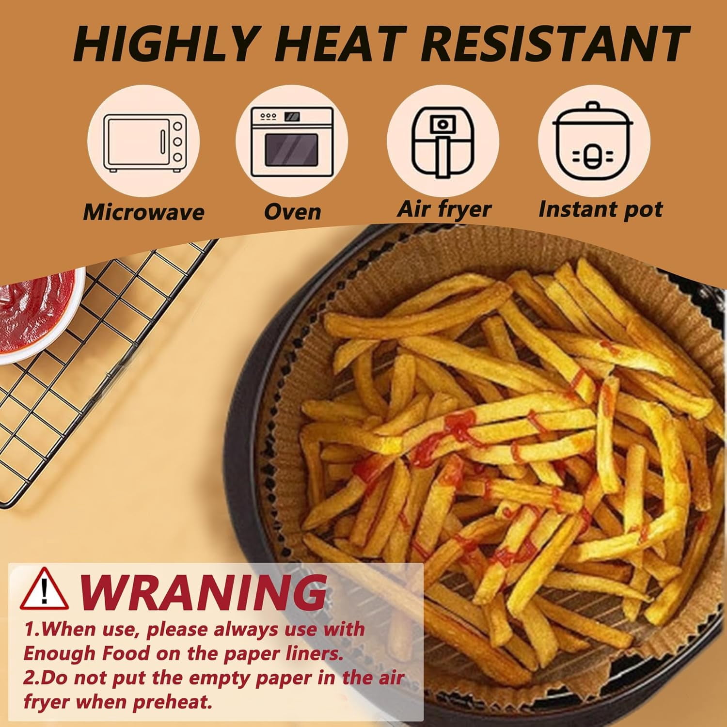 Air Fryer Paper Liners: 100PCS Round Air Fryer Paper Liners Disposable, 6.3 Inch Natural Wood Pulp Baking Parchment Airfryer Paper Liners for 5-8QT Air fryer, Baking, Steamer, Roasting Microwave