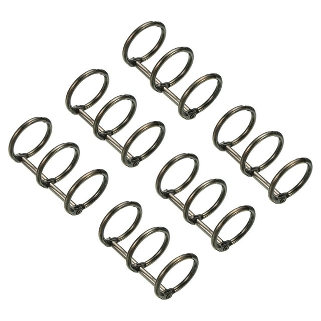 Unique Bargains Metal Binder Rings, Detachable, Dark Grey, 6 Pack