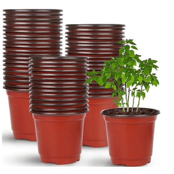 50-Pack 4 Inch Plastic Plant Nursery Pots Come, Seedling Flower Plant Container and Seed Starting Pots