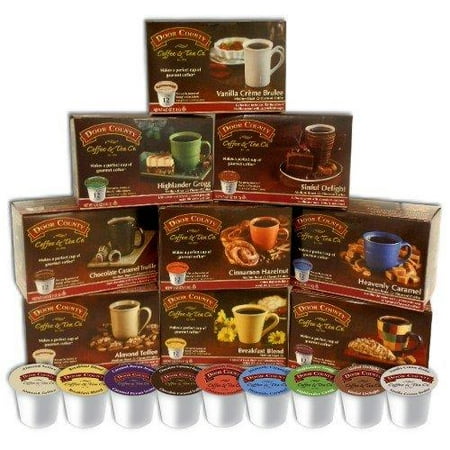 Door County Coffee Best Sellers, Single Serve 9-Pack Gift Set, 108 Count Single Serve Cup Gift Set- 108