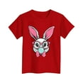 thumbnail image 1 of JINMIC CUHK Children's Easter Casual Printed Pattern Short Sleeve Round Neck Top T-shirt,Red,120, 1 of 5