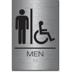

MEN Accessible Restroom Sign-Steel / Black (3 Units)
