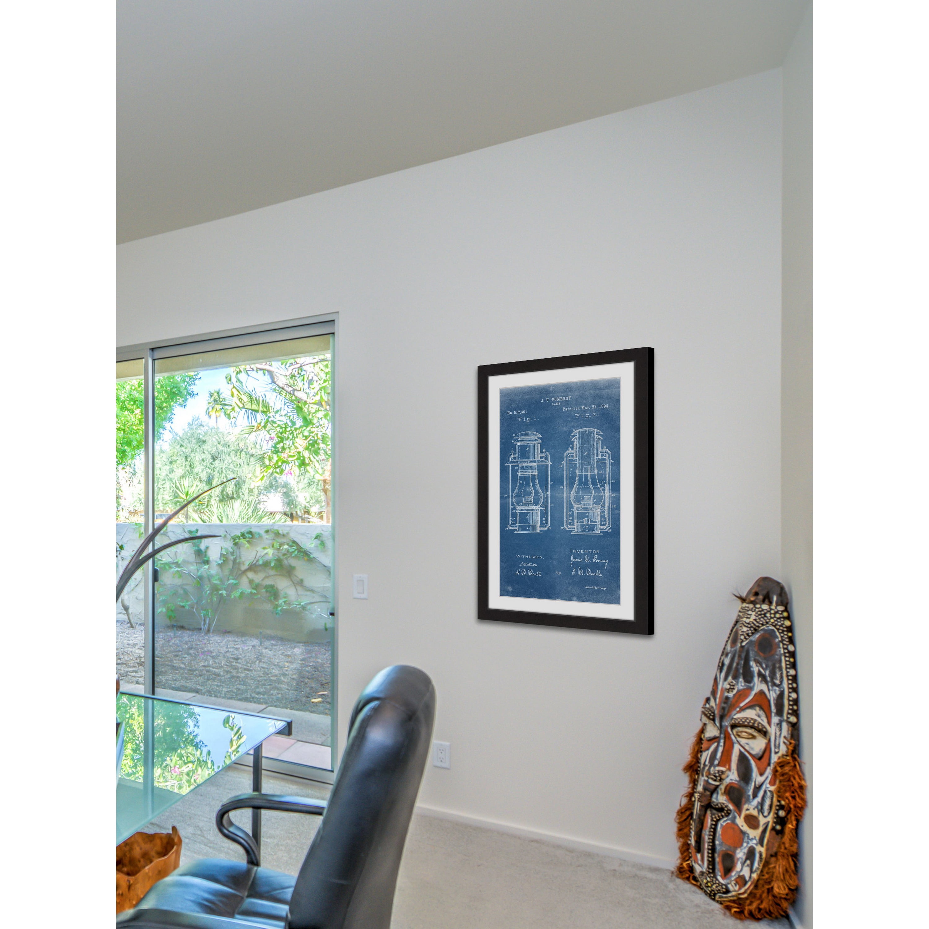 "Lantern 1894 Blueprint" Framed Painting Print