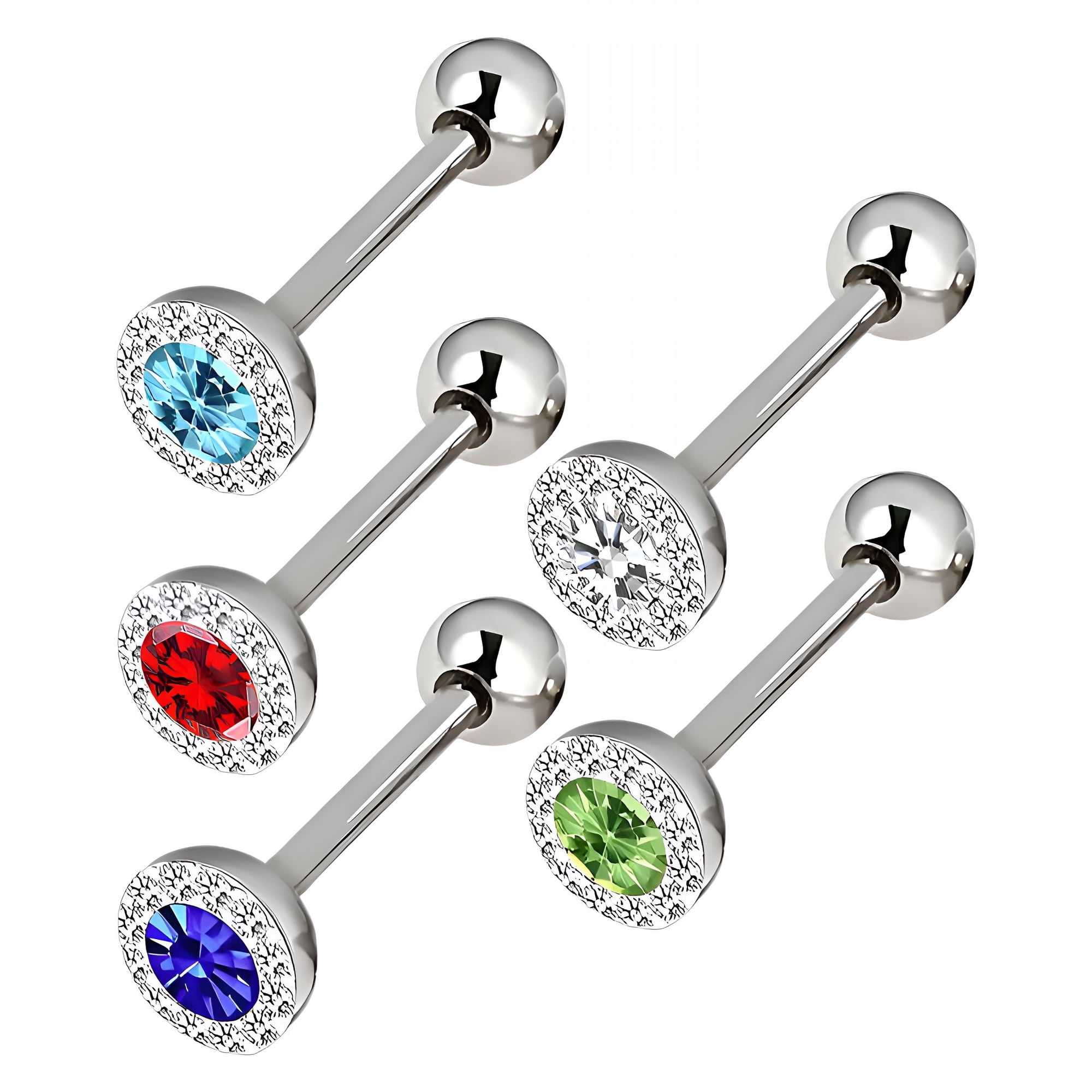 DESIGNICE 5Pcs Tongue Rings 16X1.6" Body Jewelry for Women Stainless Steel Tongue Piercing Jewelry Tongue Piercings