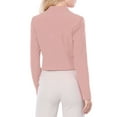 thumbnail image 4 of MODA NOVA Juniors Collarless Work Office Business Casual Cropped Blazer, 4 of 7