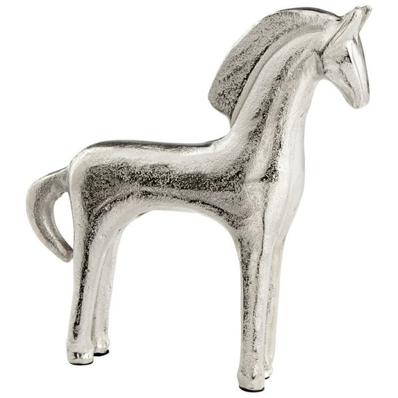 Cyan Design Small Horseplay Sculpture Raw Nickel Horseplay 7.75" High Aluminum Figurine