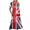 thumbnail image 1 of SDNall Womens Fashion Print Round Neck Short Sleeve Printed Dress, 1 of 8