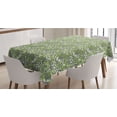 thumbnail image 1 of Vine Tablecloth, Botany Pattern with Creeper Leaves and Blooming Berries on Branches, Rectangle Satin Table Cover Accent for Dining Room and Kitchen, 60" X 84", Apple Green White, by Ambesonne, 1 of 2