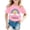 Pink2, variant on Girl T Shirt Comfortable Round Neck Tee Short Sleeve Tops Rainbow Prints Tops Girl Summer Tops 4-5 Years Pink2