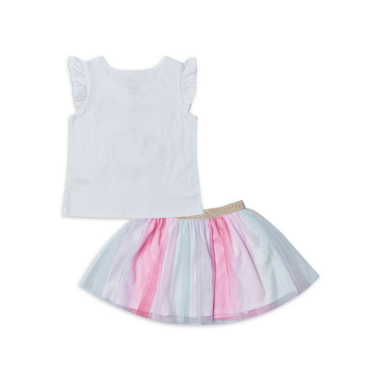 White tutu skirt clearance 2-piece outfit set