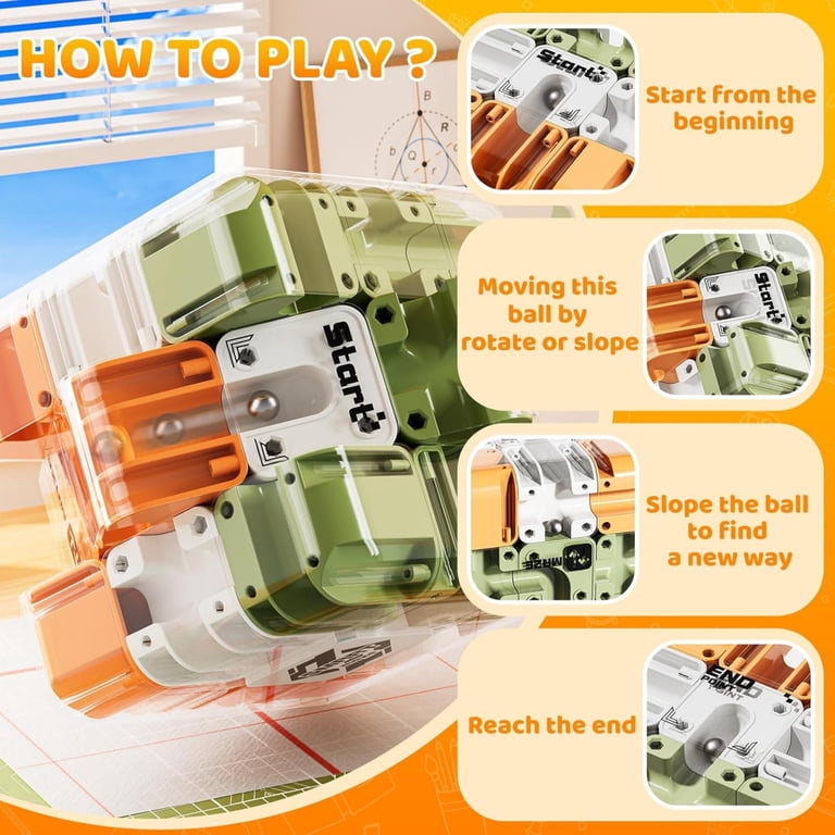 Cubo Laberinto 3D Grande – Rompecabezas Y Laberinto En Uno, Ideal Para Entrenar La Mente Y La Coordinación, Para Niños Y Adultos