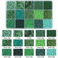 thumbnail image 3 of WWS-Mix 15 Color Glass Seed Beads Tube Beads Glass Bugle Beads Loose Kit for Jewelry Making DIY Craft Beading (Mix 15 Color,Green), 3 of 4