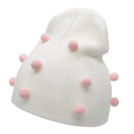 

kpoplk Newborn Hats For Girls Hairball Hat Wool Children And Cap Color Warm Keeping Knitted Baby Care(F)