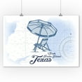 thumbnail image 1 of South Padre Island, Texas - Beach Chair & Umbrella - Blue - Coastal Icon - Lantern Press Artwork (9x12 Art Print, Wall Decor Travel Poster), 1 of 1