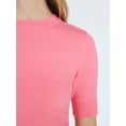 thumbnail image 3 of Free Assembly Women's and Women's Plus Cozy Yarn Shrunken Sweater Tee with Short Sleeves, Solid & Print, Lightweight, Sizes XS-4X, 3 of 5