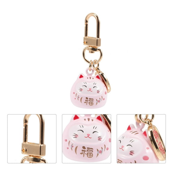 UNOMOR Lucky Keychain Charm with Bell Cat Pendant 1Set for Women and Men