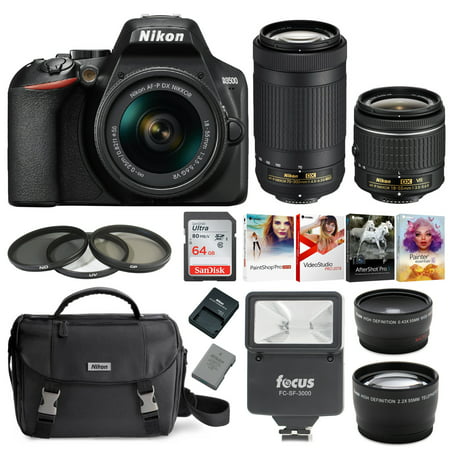 Nikon D3500 DSLR Camera with 18-55 and 70-300mm Lenses and 64GB Accessory