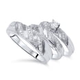thumbnail image 2 of Pompeii 1/3ct His & Hers Diamond Trio Engagement Wedding Ring Set 10K White Gold, 2 of 2