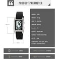 thumbnail image 5 of Fashion Women's  Men's Digital Watch Unisex Big Numbers Dial Rectangular Face Waterproof Silicone Strap LED Watches, 5 of 5